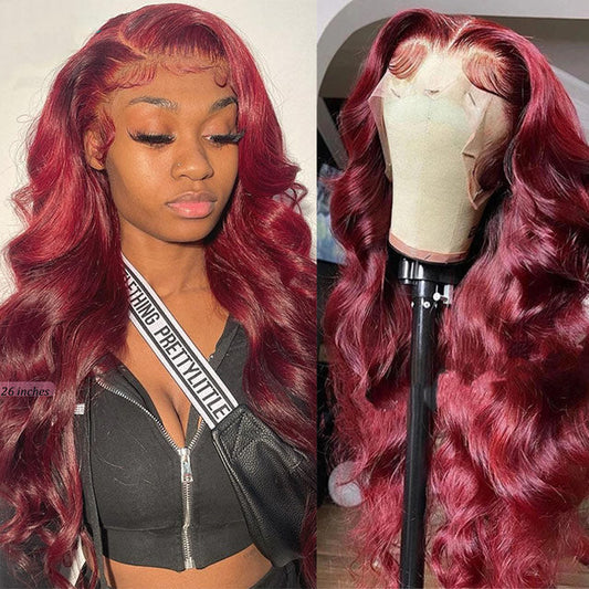"HER" HD Frontal Lace Burgundy Wig